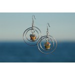 "Planeta" earrings with natural stones