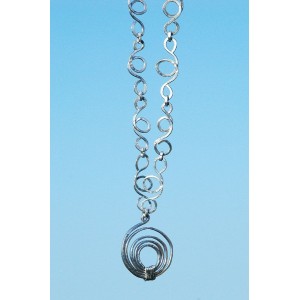 Hammered long necklace with big spirale