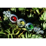 "Semaforo" hair-clip with colored glass