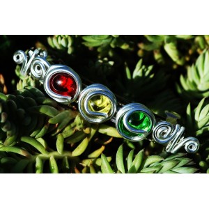 "Semaforo" hair-clip with colored glass