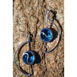 Boucles d'oreilles "Media Luna" avec cabochons bleus clairs