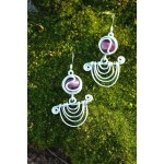 Boucles d'oreilles "Pachamama" avec cabochons lilas