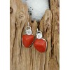 Boucles d'oreilles "Gouttes de pierre" avec jaspes rouges