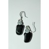 Boucles d'oreilles "Gouttes de pierre" avec onyx noires