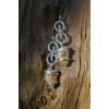 Boucles d'oreilles "CeltiKa" motif avec spirale et avec cristal de roche