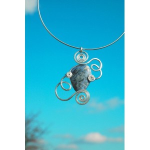 Pendentif "Cirrus" avec pierre naturelle