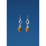 Boucles d'oreilles "enlacement"avec verre coloré