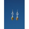 Boucles d'oreilles "enlacement"avec verre coloré