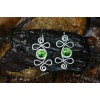 Boucles d'oreilles "Volute" longues et vertes