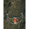 Collier "Morgane" avec galet de jaspe rouge