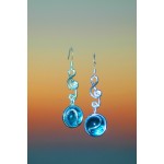 Boucles d'oreilles "SymphoniKa" avec verre coloré