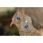 Boucles d'oreilles "Lune Celeste" avec verre coloré