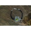 Bracelet "Etoile" sur cordon avec cabochon vert