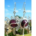 Boucles d'oreilles "Sunshine" avec verre coloré