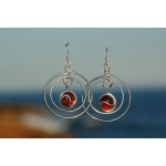 "Planeta" earrings with colored glass