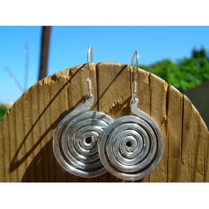 Boucles d'oreilles martelées "Spirales"