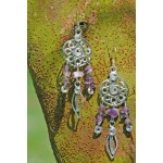 Boucles d'oreilles "Dreamcatcher" avec éclats de minéraux