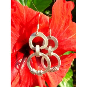 "Double ring" pound earrings
