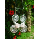 Boucles d'oreilles "double-spirales" avec pépites