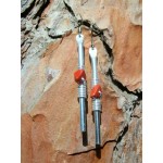 "Baguettes" earrings with small natural stones
