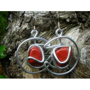 Boucles d'oreilles "Luna" avec grandes pierres naturelles