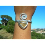 Bracelet "spirale" avec spirale ouverte et citrine