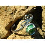 Bracelet "zig" vert nacré