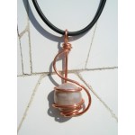 "Esse" copper pendant with colored glass