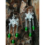 "Rosas Indy" earrings with Indian glass bead