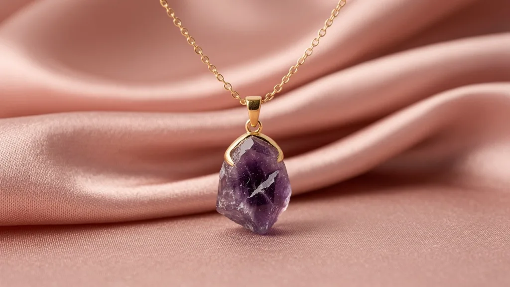 Collier améthyste brute