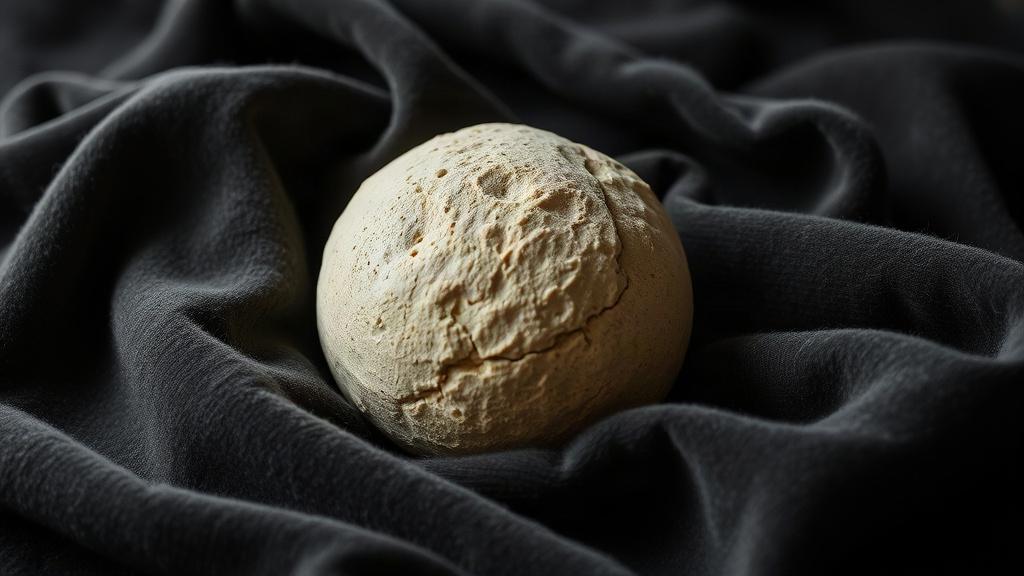 Pierre de lune brute posée sur tissu de velours sombre