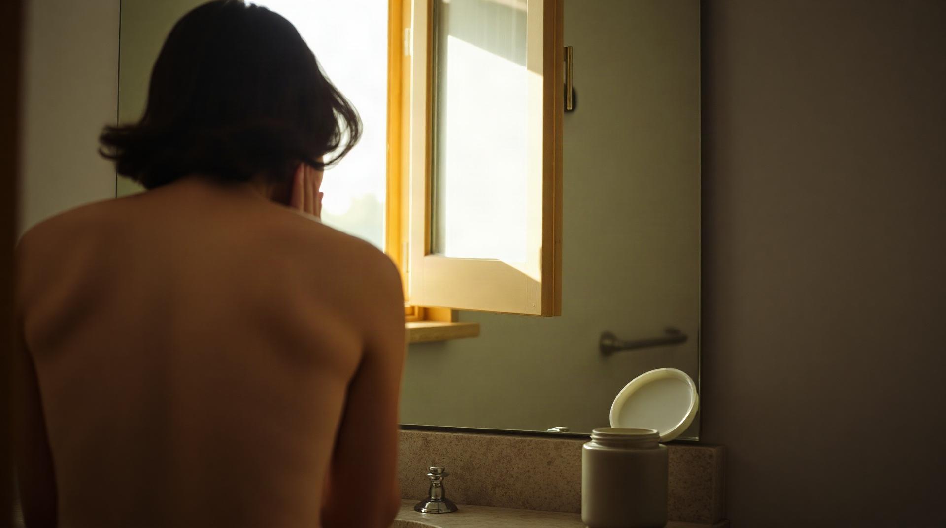 Application de crème hydratante visage le soir