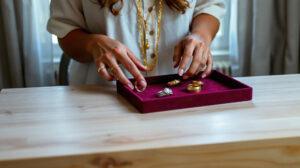 Plateau de bijoux fins pour femme